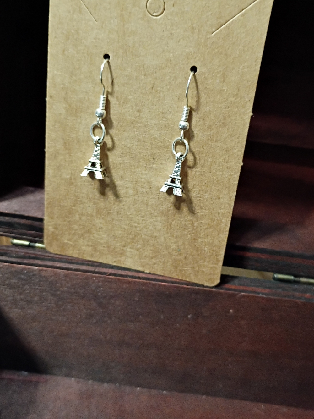 Silver Eiffel Tower Dangle Earrings - Women Jewelry Handcrafted